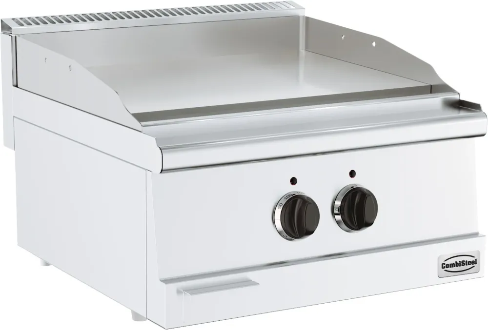 Base 600 elektrisk flatgrill som er forkrommet glatt