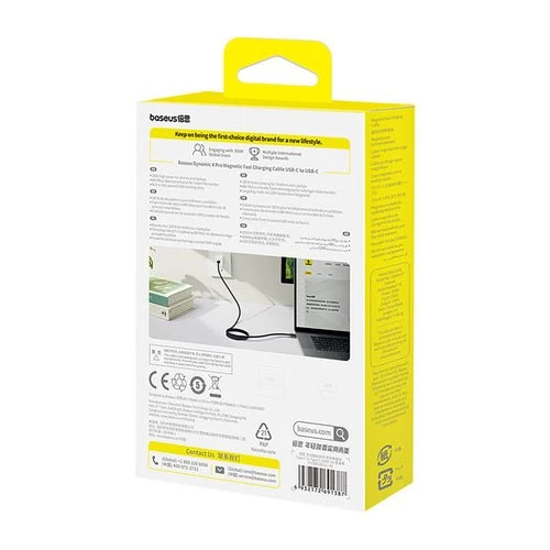Baseus Dynamic 4 Pro USB-C-kabel 100 W 1 m - svart