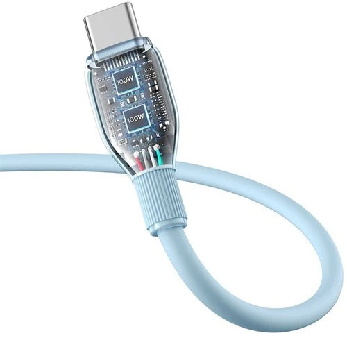 Baseus Pudding-kabel 100 W USB-/USB-C 2 m - blå