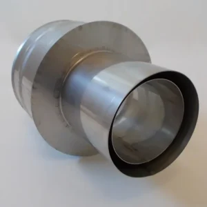 Dobbelt veggfôr NW 80 mm røykrør på NW 130 Socket Side rustfritt stål