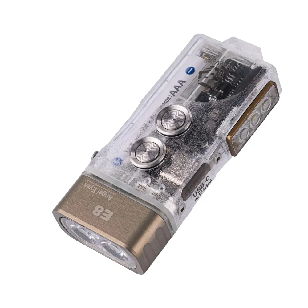 RovyVon Angel Eyes E8 Hybrid Flashlight 6500K, UV/White/White