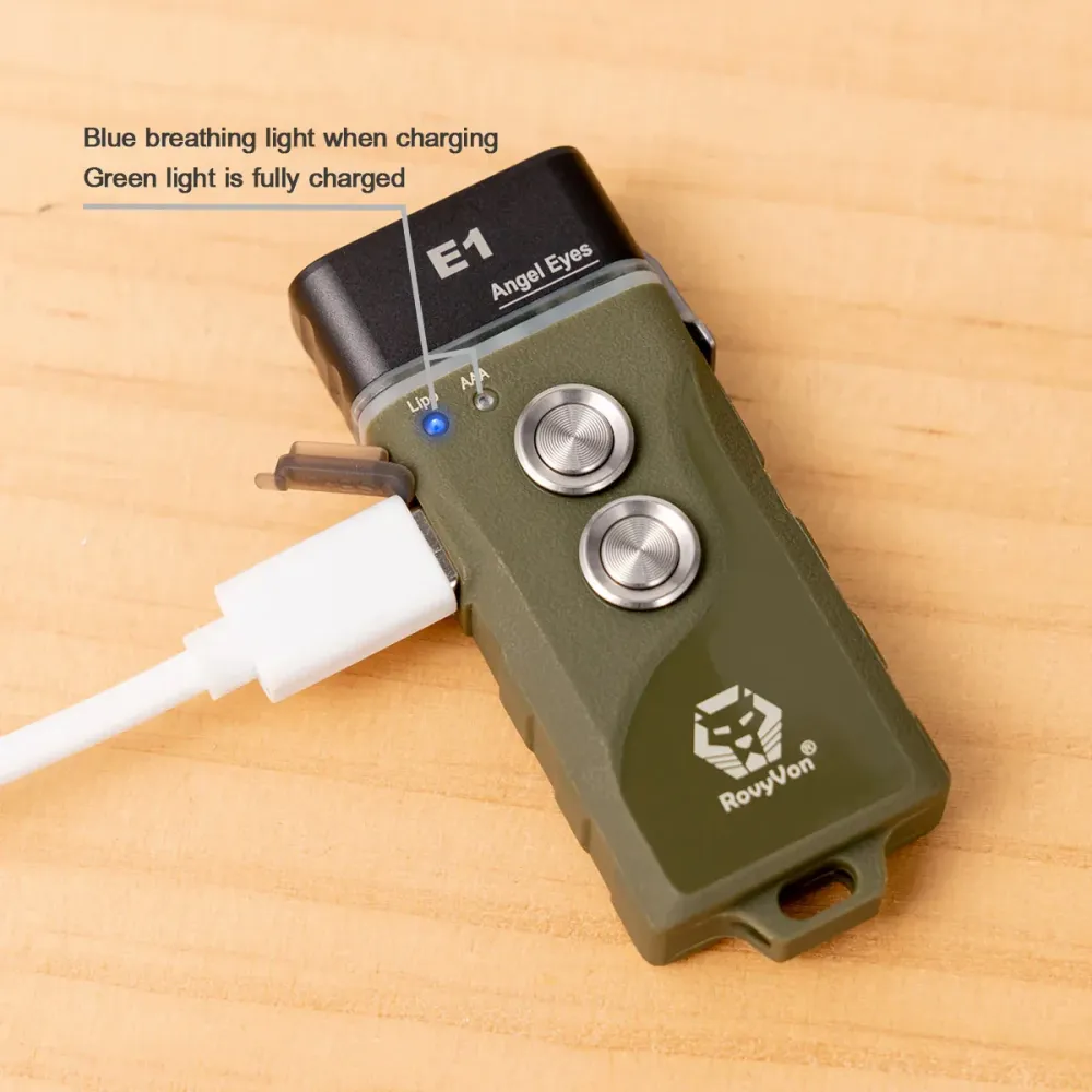 RovyVon Angel Eyes E1 Hybrid Flashlight 6500K, Blue