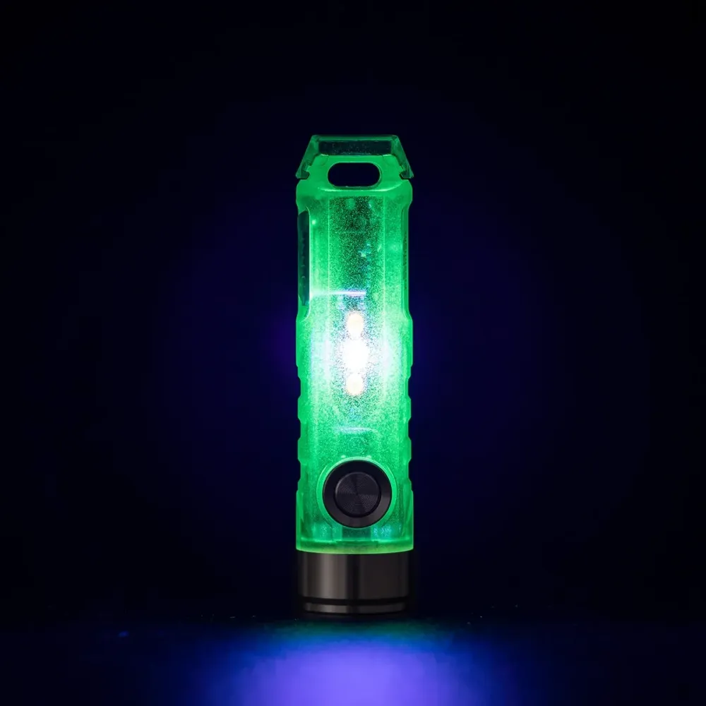 RovyVon Aurora A5 GITD Keychain EDC Flashlight 6500K, Red/White