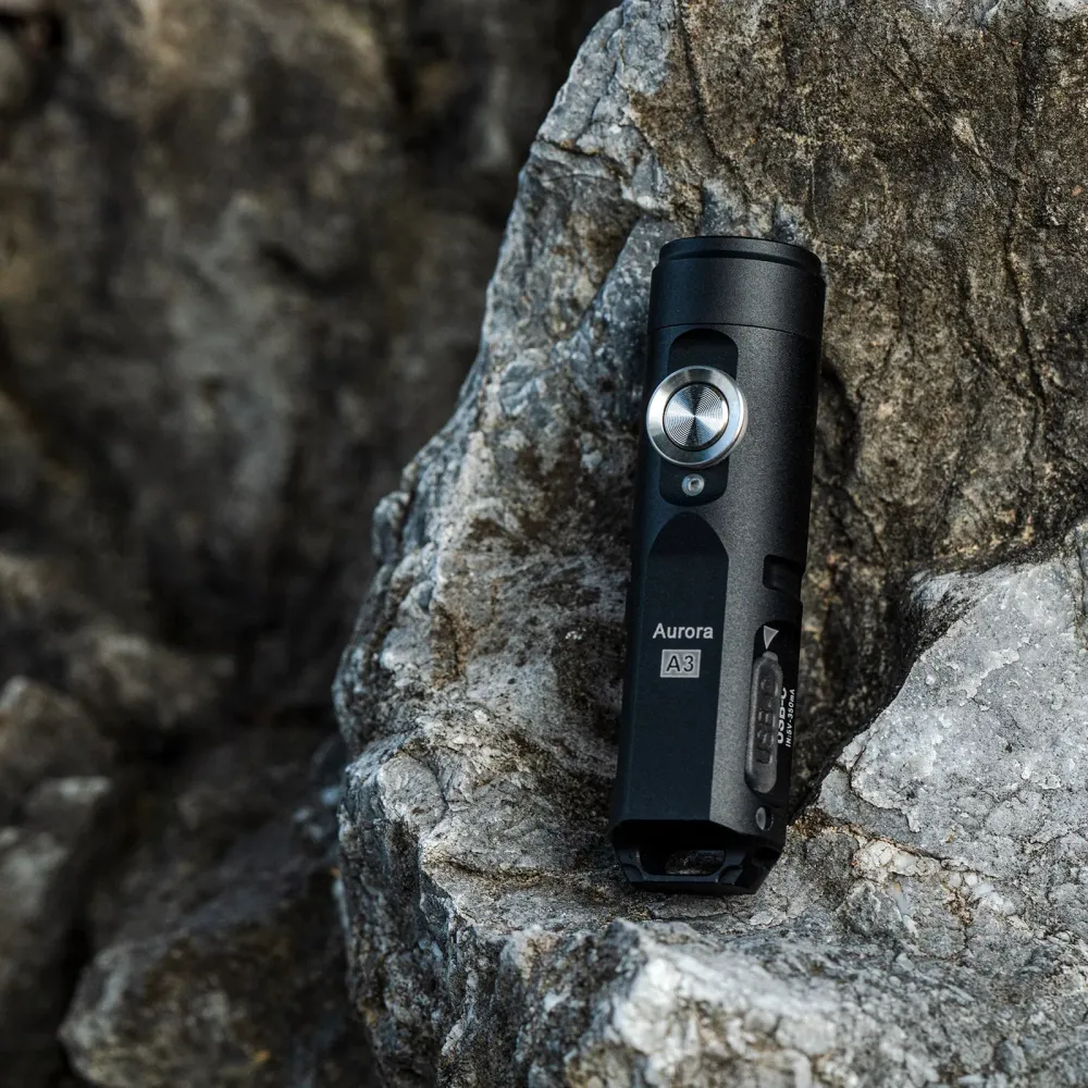 RovyVon Aurora A3 (G4) USB-C Keychain Flashlight 6500K, Black