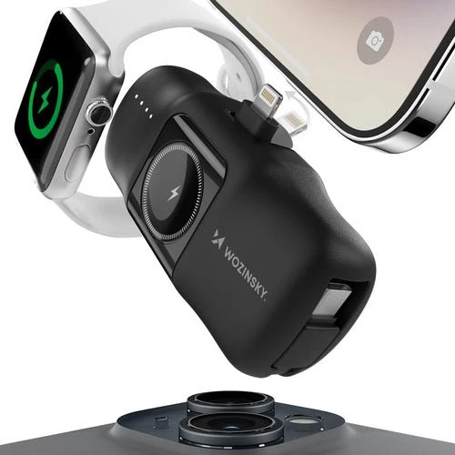 Wozinsky WF16-YLS 5000 mAh 15 W Lightning/USB-C/Apple Watch - Svart