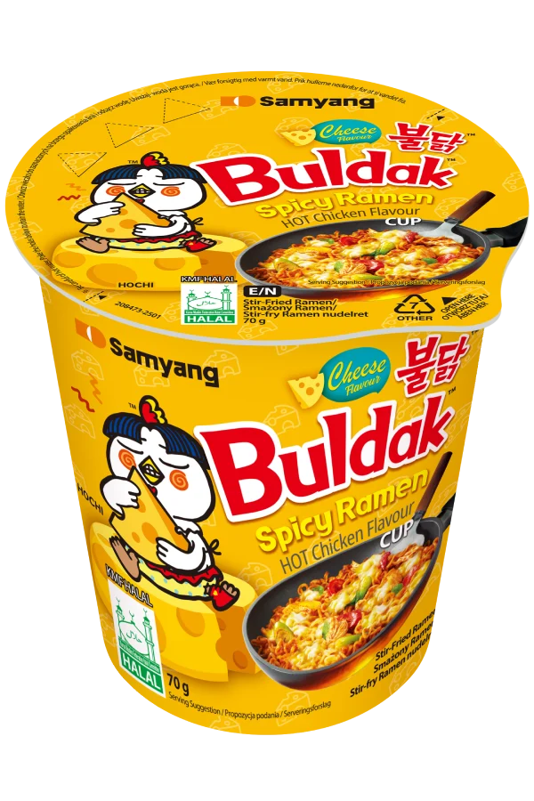 Samyang Buldak Cheese Ramen Cup 70g - Koreansk